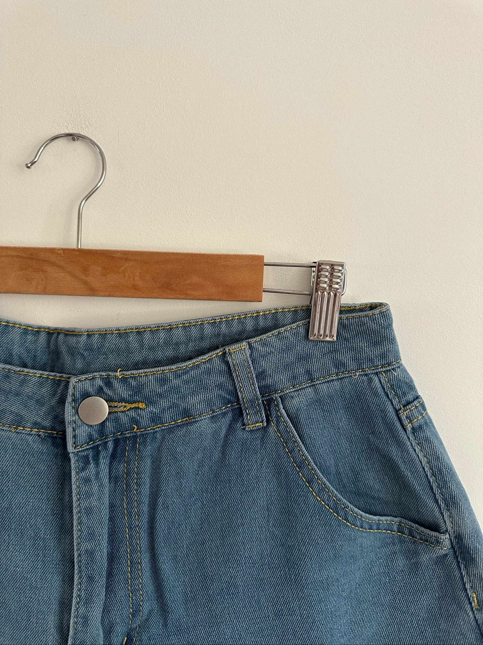  Short vaquero de tiro alto estilo Mom Shorts / Size M – photo 2